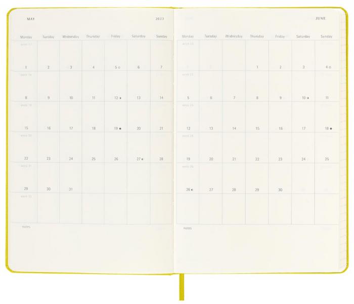 Moleskine Weekly Notebook Hay Yellow hard Large 2023