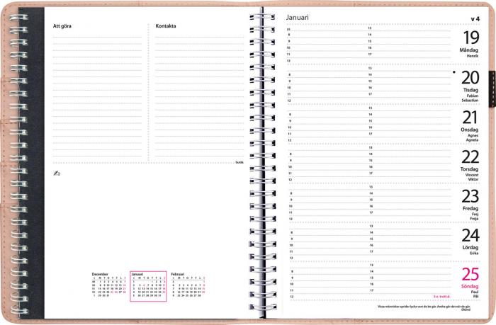 Stora Noteskalendern rosa konstlder Melfi 2021