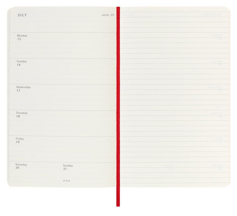 Moleskine Weekly notebook Large Red Soft 2024