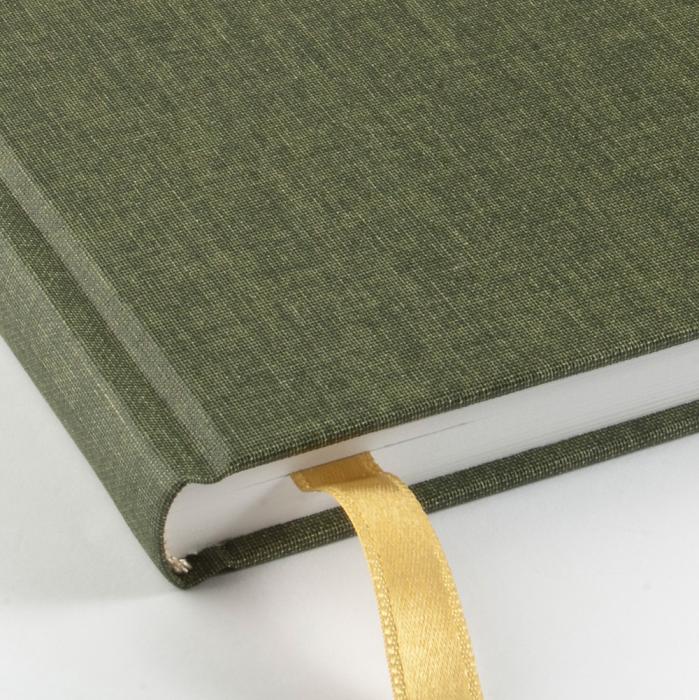 Klassisk gstbok 185x185 mm - Khaki Green