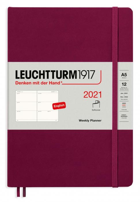 Leuchtturm Week planner A5 Soft Port Red 2021