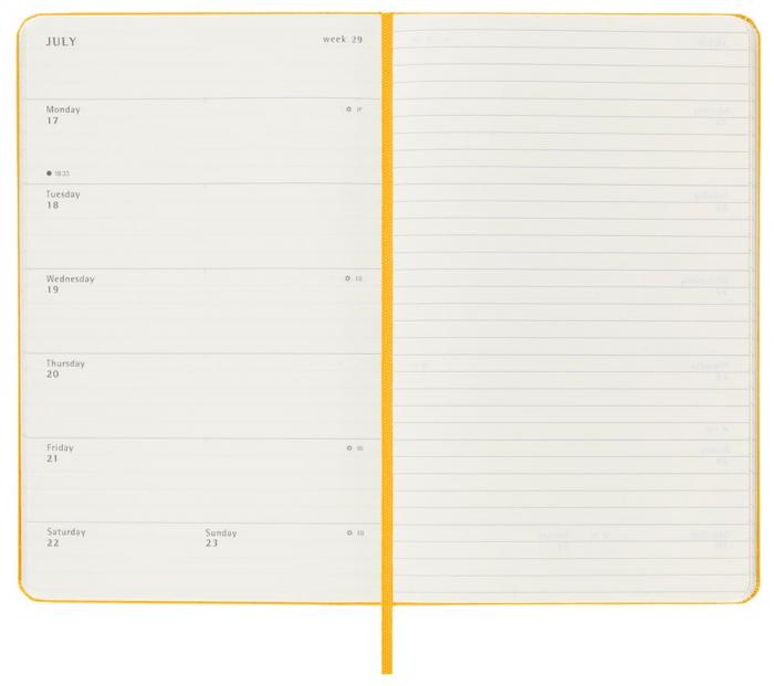 Moleskine Weekly Notebook Orange Yellow hard Large 2023