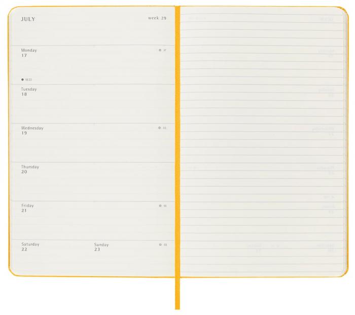 Moleskine Weekly Notebook Orange Yellow hard Large 2023