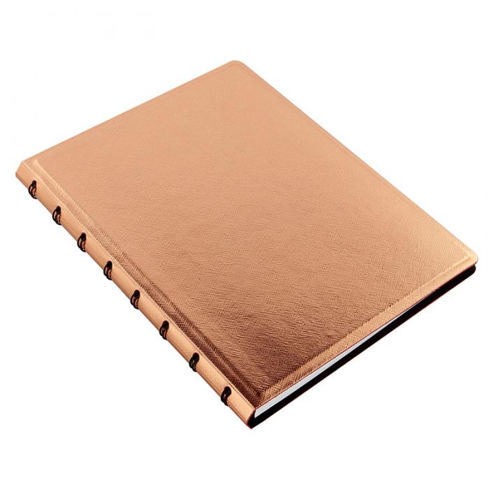 Filofax A5 Saffiano Notebook Metallic Rose