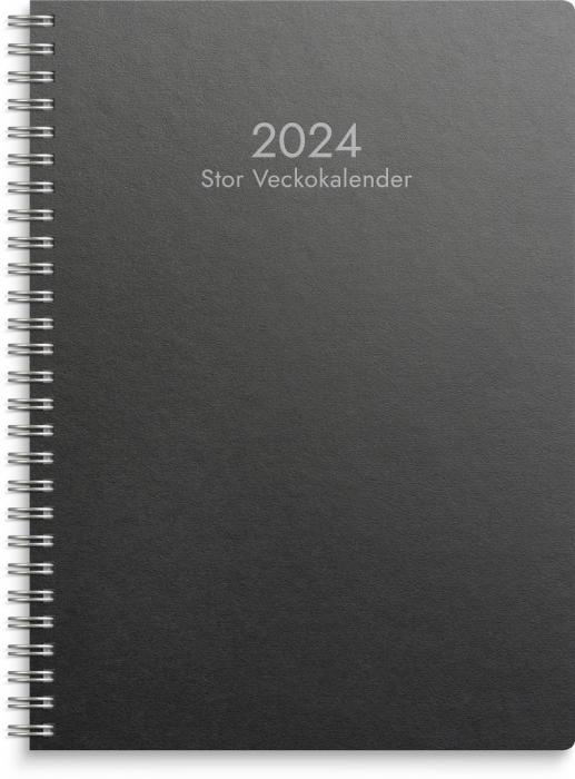 Stor Veckokalender svart miljkartong 2024