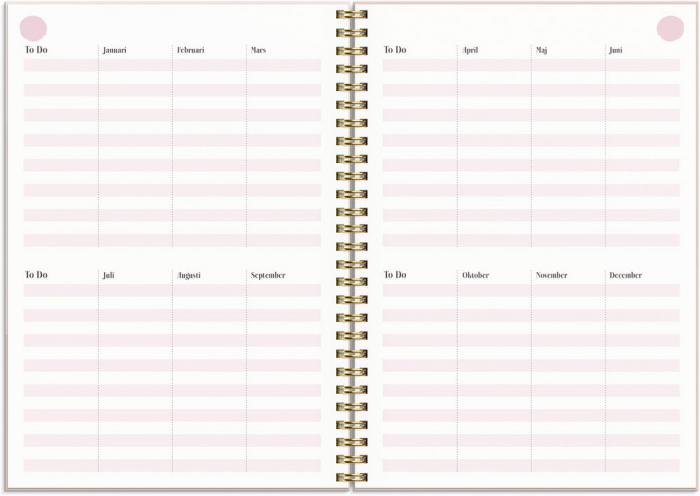 Life Planner Pink Horisontell 2022-2023