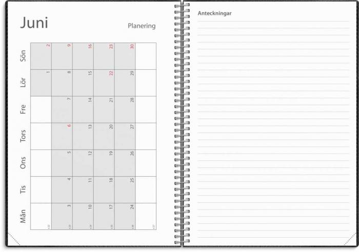 Kalender Study A5 Twist svart 2023-2024