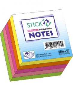 Notes Stick`n Notes 76x76mm kub färgade