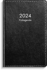 Fickagenda svart konstläder 2024