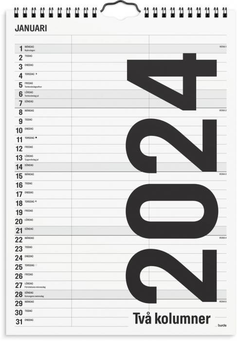 Familjekalender Black and White 2024