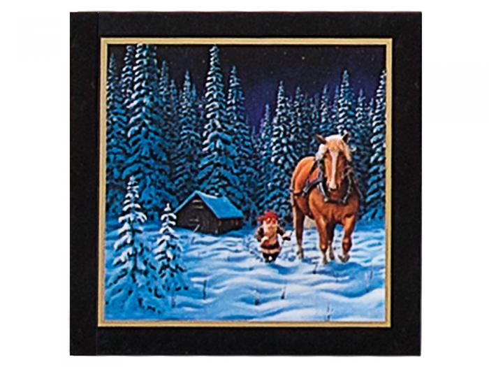 Julkort 10-pack med kuvert Tomte och draghäst