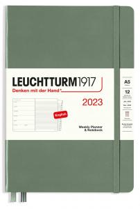 Kalender 2023 Leuchtturm1917 A5 vecka/notesuppslag Olive