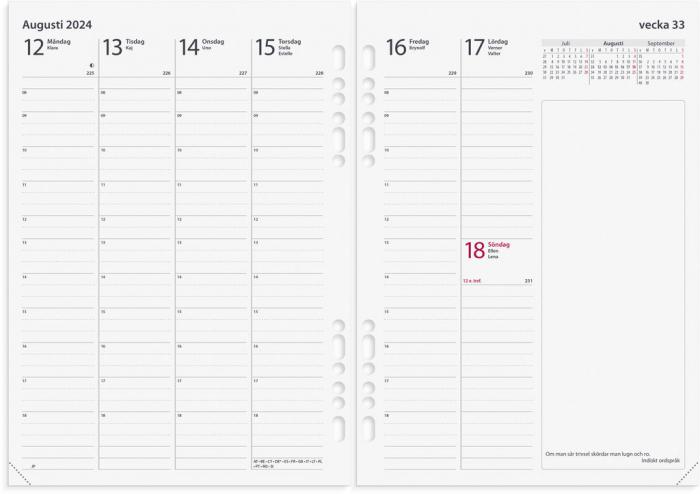 Business Systemkalender svart konstlder 2024