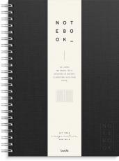 Notebook Textile black lined A4 spiralbunden