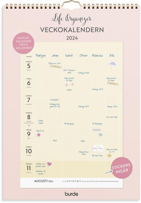 Vggkalender Life organizer veckokalender 2024
