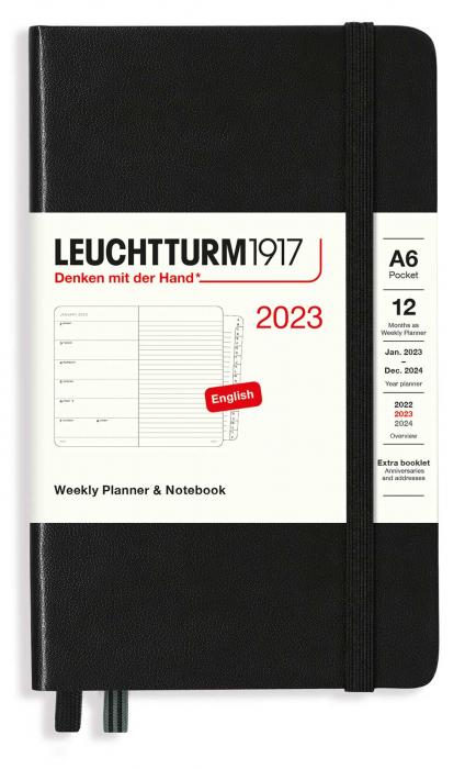 Kalender Leuchtturm1917 A6 vecka/notes Black 2023