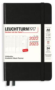 Kalender 2022-23 Leuchtturm1917 A6 vecka/uppslag black