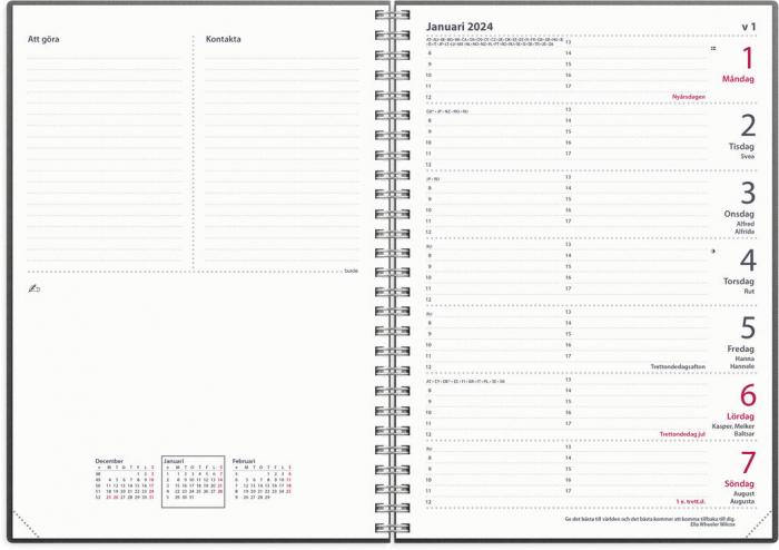 Stora Noteskalendern svart konstlder 2024
