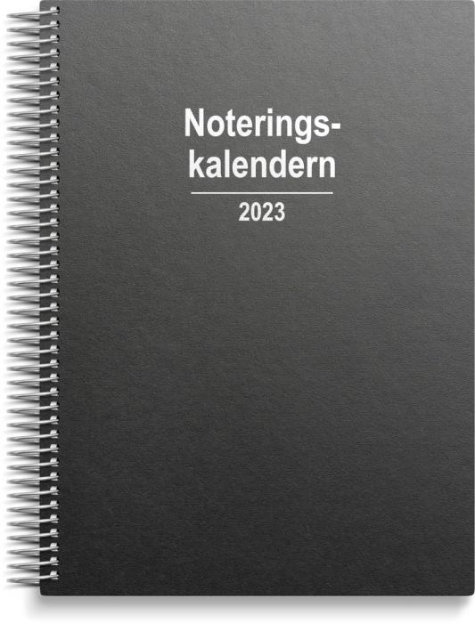 Noteringskalender refill svart kartong 2023