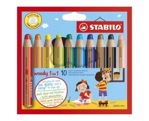 Färgpennor Stabilo Woody 10-pack