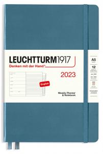 Kalender 2023 Leuchtturm1917 A5 vecka/notesuppslag Stone Blue