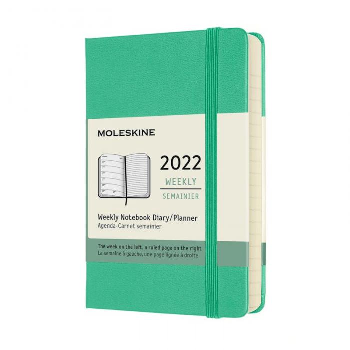 Moleskine Weekly Notebook Green hard pocket 2022