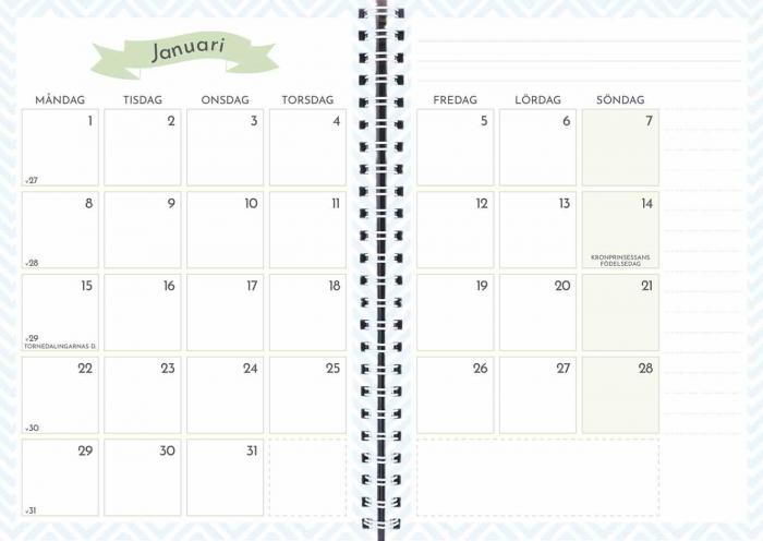 Burde Publishing AB Life Planner Fitness week A5 2020 - Kalenderkungen.se