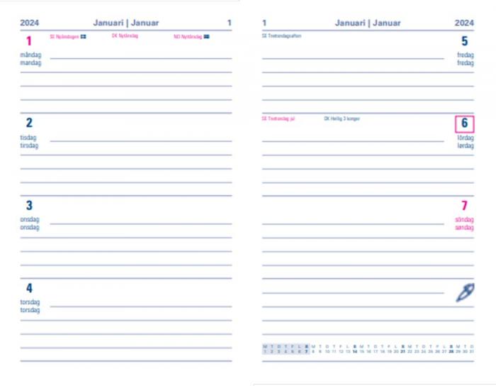 Kalender Memo A6 Rd 2024