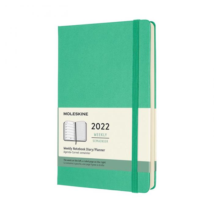 Moleskine Weekly Notebook Green hard Large 2022