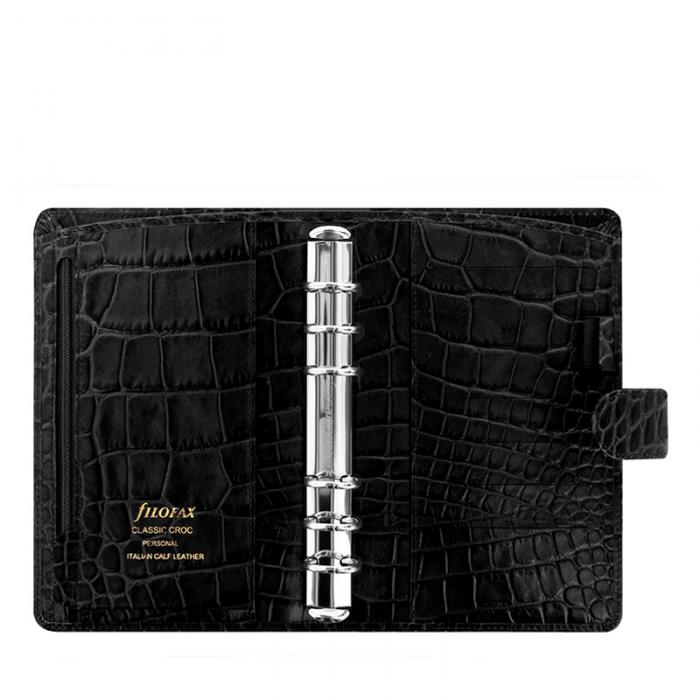 Filofax Classic Croc Personal Ebony