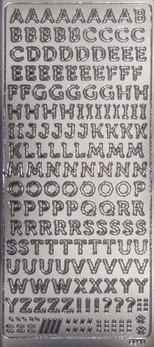 Peel off stickers letters Silver
