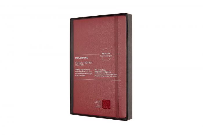 Moleskine Ruled Soft Classic Leather Notebook Large Red