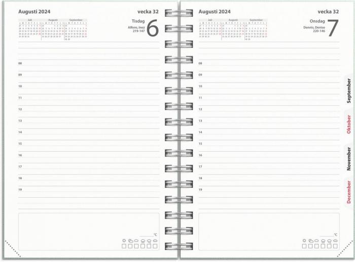 Kalender Dagbok Textile grn 2024-2025