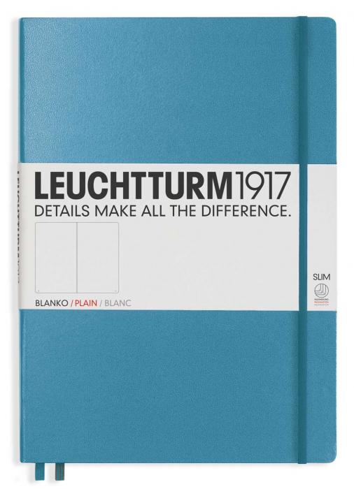 Leuchtturm1917 Leuchtturm Notebook A4 Slim Hard 121s Nordic Blue olinjerad - Kalenderkungen.se