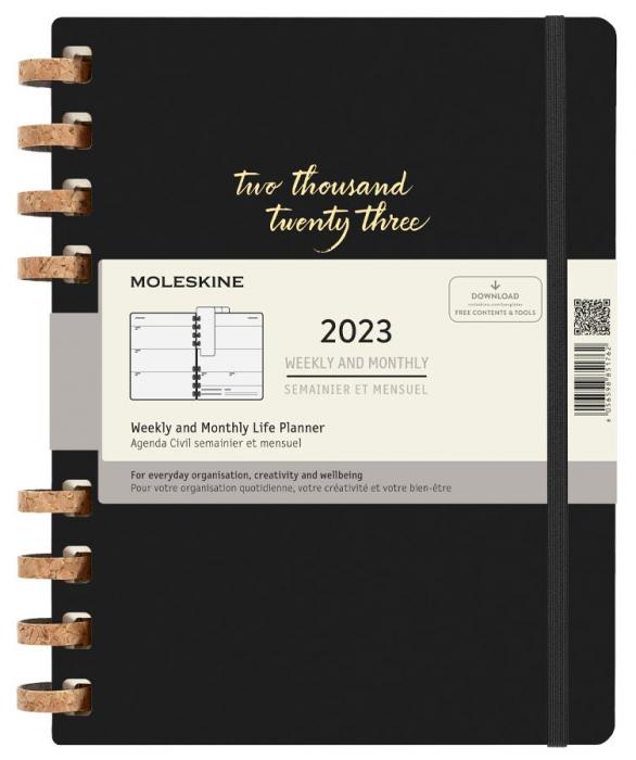 Spiral Planner 2023 XL Black