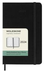 Moleskine Weekly Notebook Black hard pocket 2024