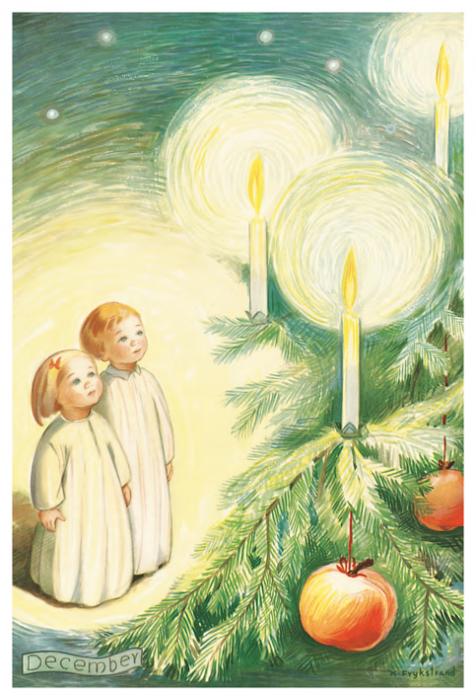 Papperix Månadskort Kerstin Frykstrand - December - Kalenderkungen.se