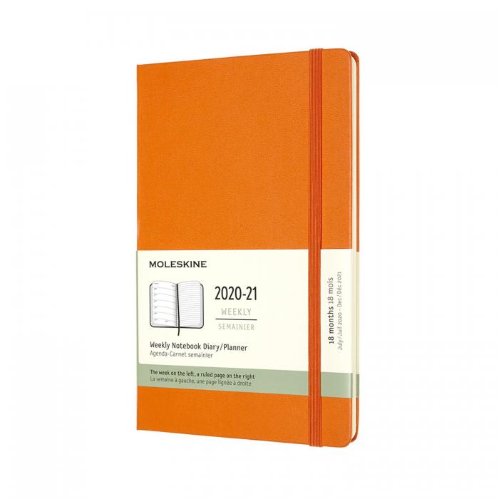 Moleskine Moleskine Veckokalender L Orange Hrd 20-21 - Kalenderkungen.se