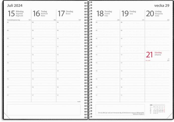 Kalender Study A5 Twist svart 2023-2024