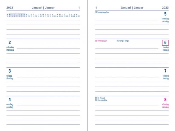 Kalender Letts Memo A6 Svart 2023