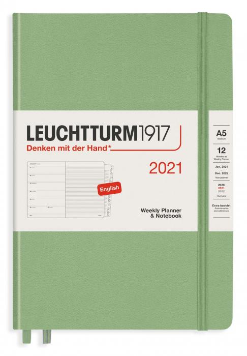 Kalender 2021 Leuchtturm1917 A5 vecka/notesuppslag Sage