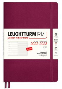 Kalender 22/23 Leuchtturm1917 A5 v/notes Port Red soft