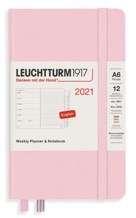 Kalender 2021 Leuchtturm1917 A6 vecka/uppslag Powder