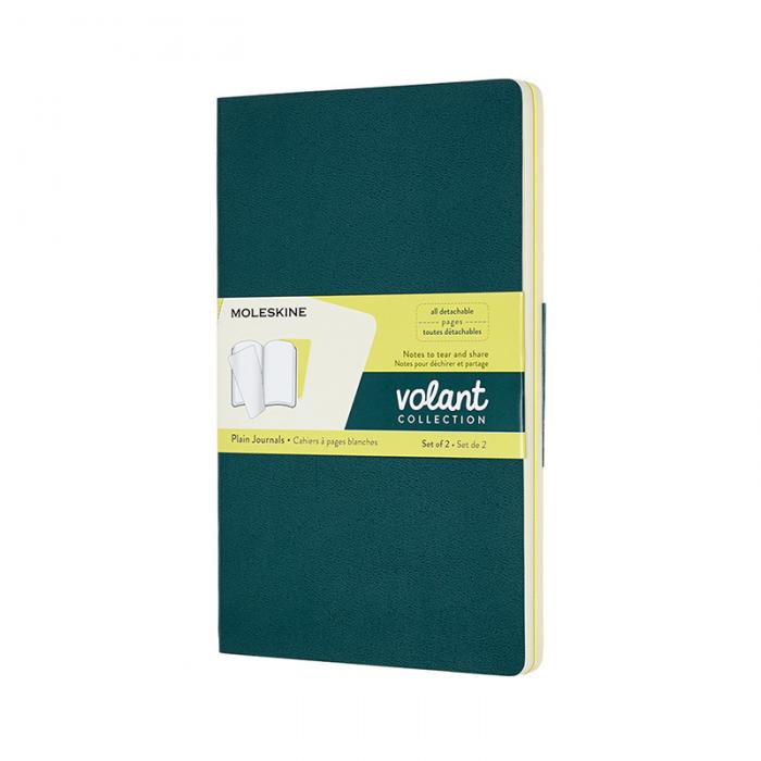 Moleskine Moleskine Volant Journal Plain Large Pine Green/Lemon Yellow - Kalenderkungen.se