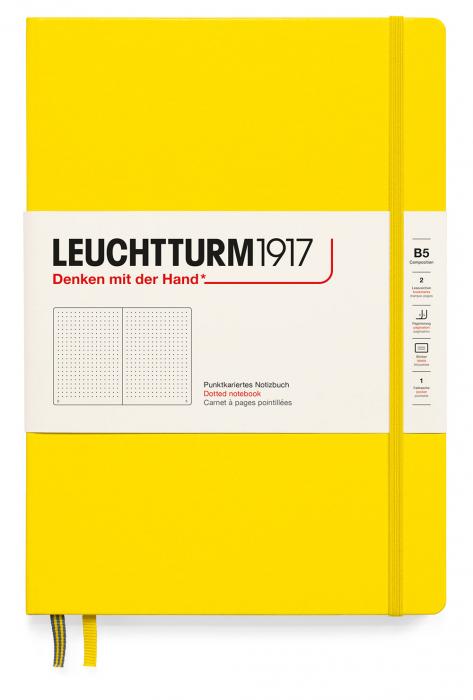 Leuchtturm Notebook B5 Hard 121s Lemon Dotted