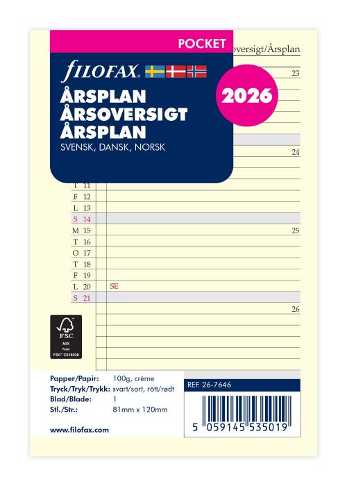 Filofax rsplan pocket 2026