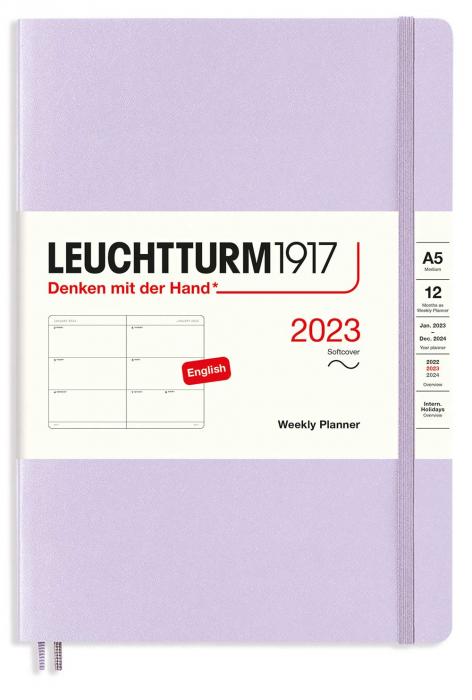 Kalender Leuchtturm1917 A5 Soft Vecka/uppslag Lilac 2023