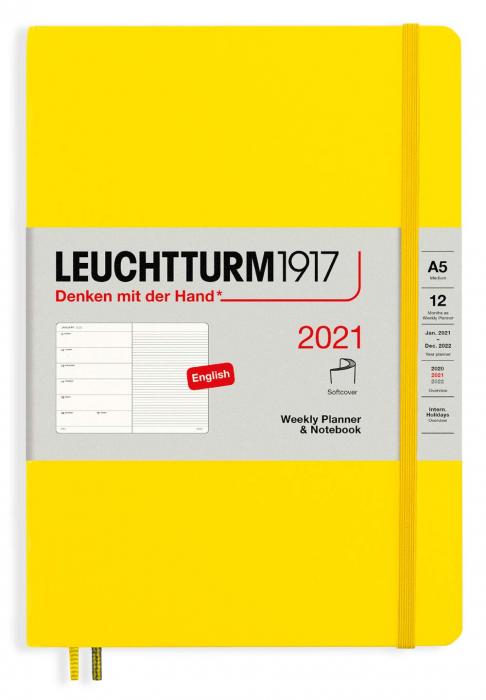 Kalender 2021 Leuchtturm1917 A5 vecka/notesuppslag Lemon Soft