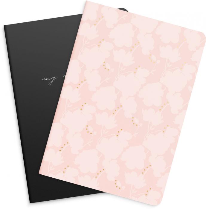 Notebook Flower & Notes A5 2-pack 