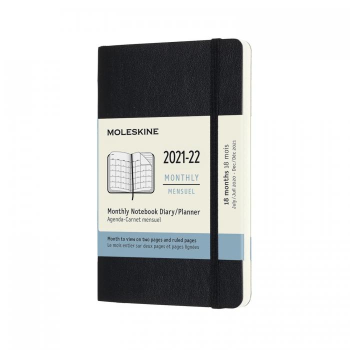 Moleskine Monthly Notebook svart soft pocket 21/22